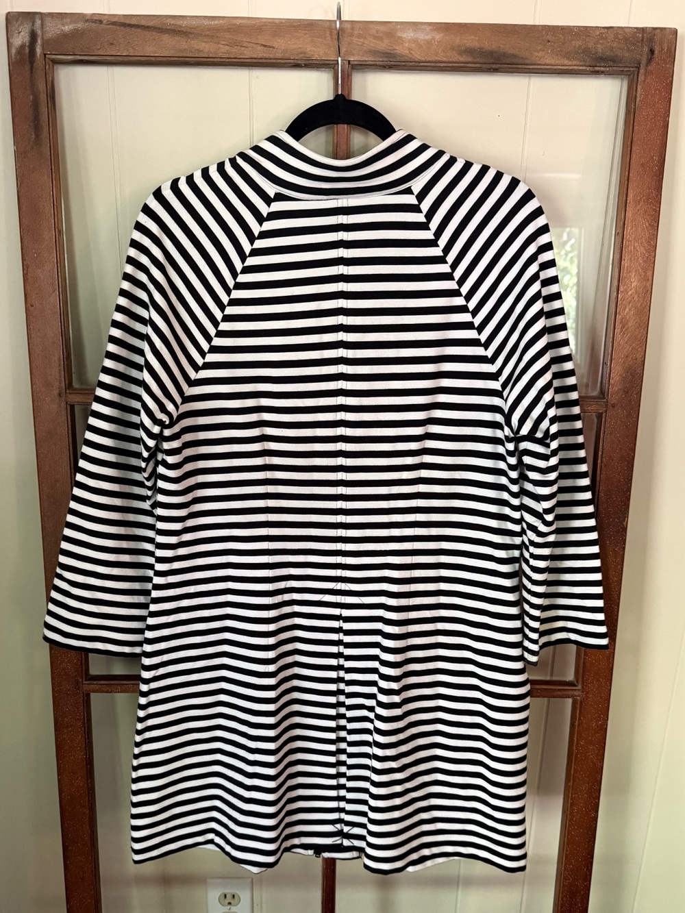 Cabi Byline Jacket #5851 Black White Striped Collar Zip Front Spring 21 - Medium - Picture 7 of 9